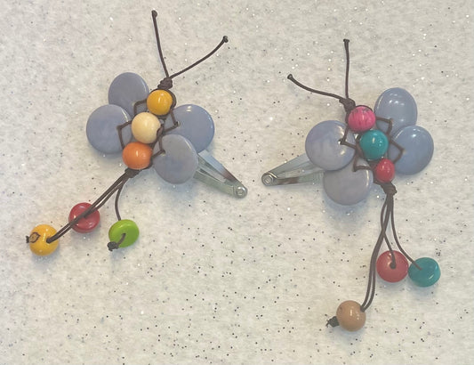 Baby Blue Butterfly Hair Clips