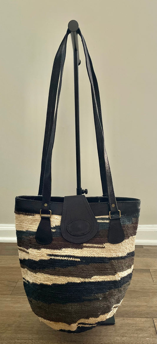 Ivory, Black and Gray Shigra Bag