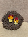 Load image into Gallery viewer, Handmade Red & Orange Tagua Nut Dangle Earrings – Sustainable Boho Jewelry