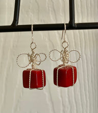 Load image into Gallery viewer, Red Christmas Presents Tagua Earrings
