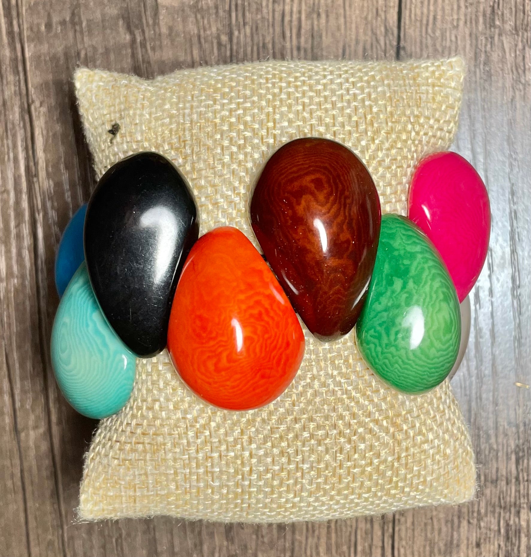 Multicolor Teardrop Tagua Bracelet