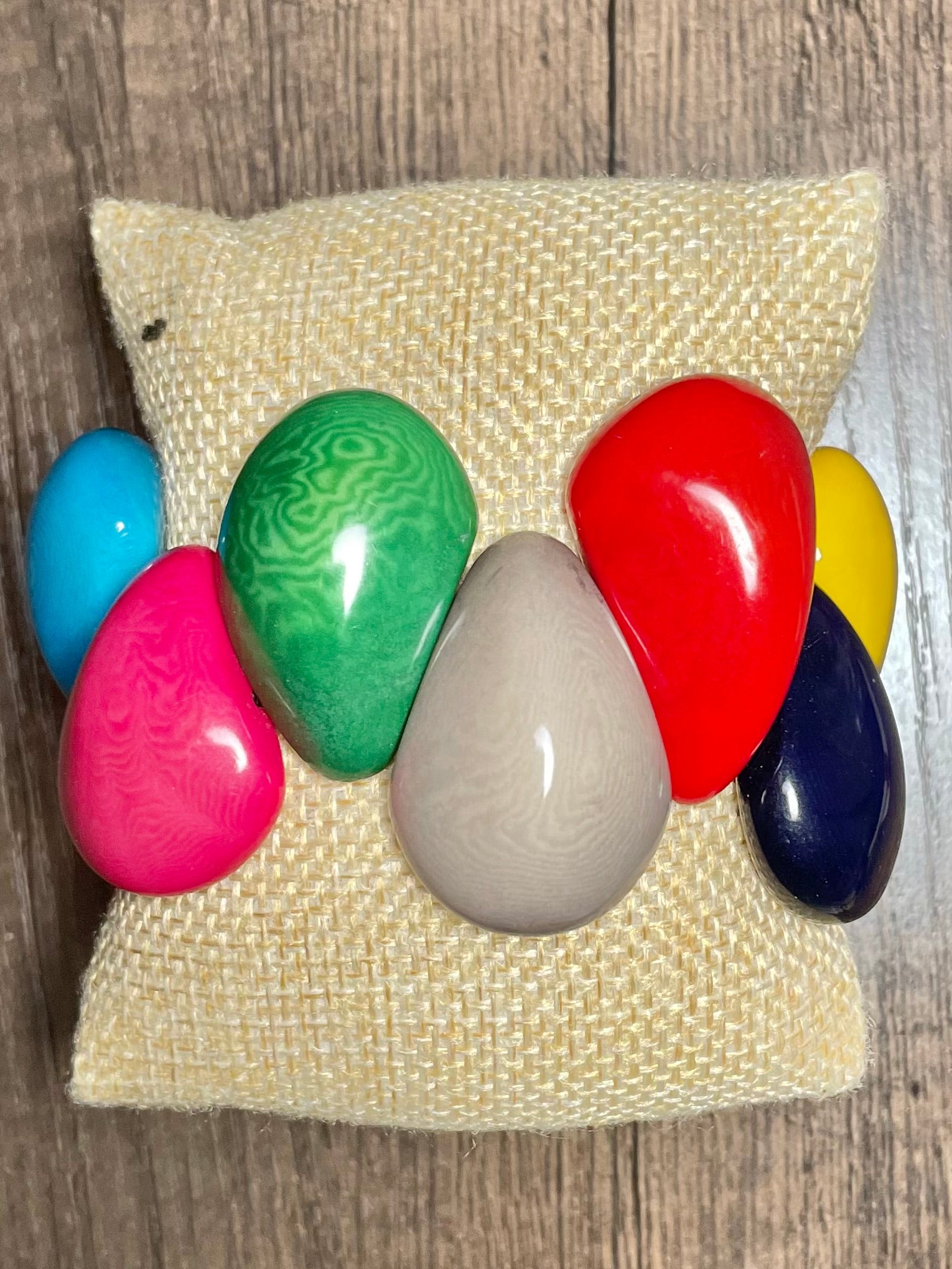 Multicolor Teardrop Tagua Bracelet