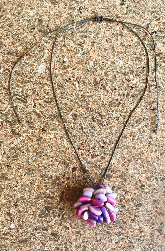 Purple Adjustable Tagua Necklace
