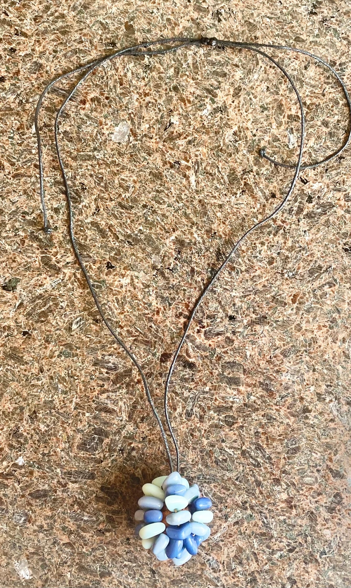 Blue Adjustable Tagua Necklace