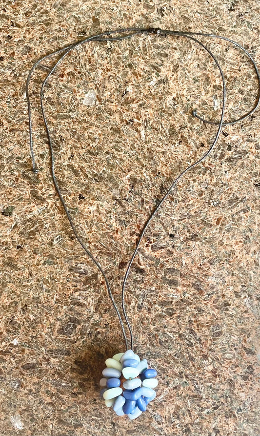 Blue Adjustable Tagua Necklace