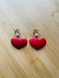 Load image into Gallery viewer, Heart Tagua Nut and Fresh Water Pearls Earrings