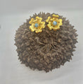 Load image into Gallery viewer, Golden Flower with Tagua Bead Earrings