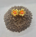 Load image into Gallery viewer, Golden Flower with Tagua Bead Earrings