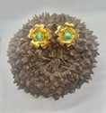 Load image into Gallery viewer, Golden Flower with Tagua Bead Earrings