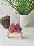 Load image into Gallery viewer, Pink and purple tagua nut earrings