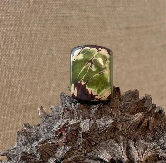 Olive Green Tagua Nut Statement Ring