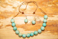 Load image into Gallery viewer, Blue, Red and Green Tagua Nut Adjustable Necklace and Earrings set (Click to see other colors)