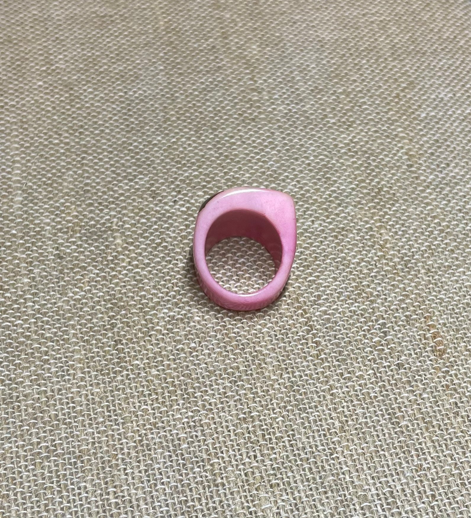 Pink Tagua Nut Statement Ring