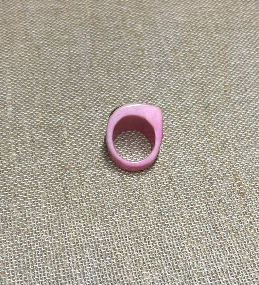 Pink Tagua Nut Statement Ring