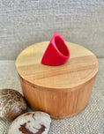 Load image into Gallery viewer, Bright Red Tagua Nut Statement Ring