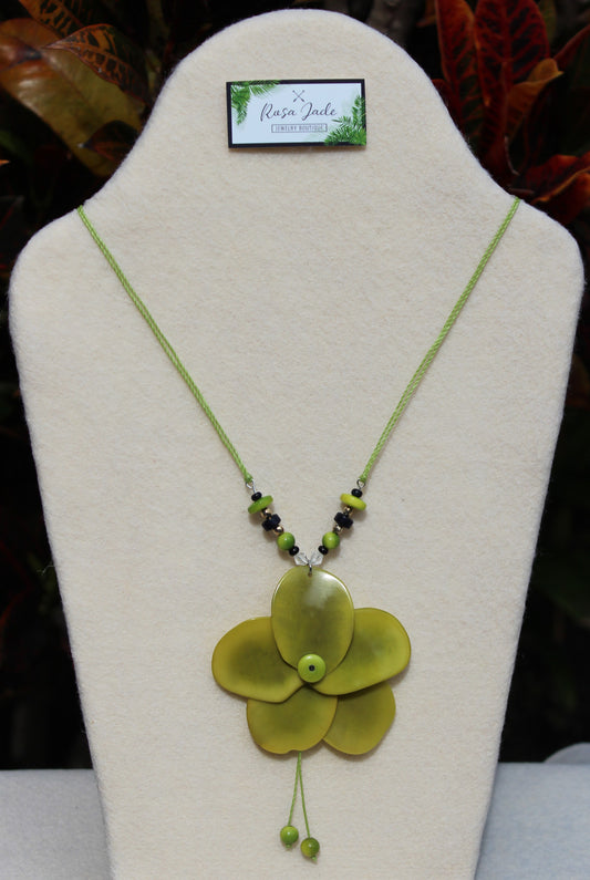 Green Tagua Nut Rose