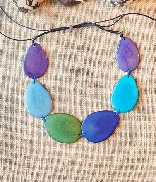 Multicolor Tagua Nut Adjustable Necklace