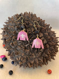 Load image into Gallery viewer, Light Pink Tagua Nut Jockey Silk Derby Earrings