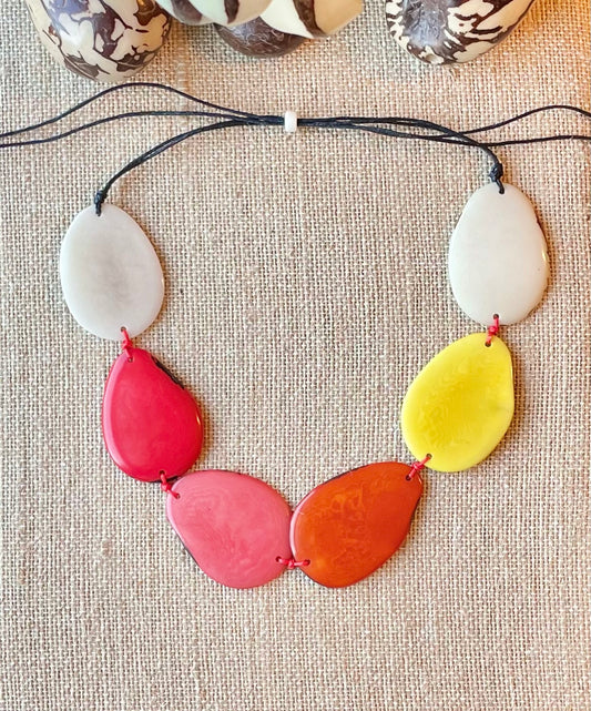 Multicolor Tagua Nut Adjustable Necklace