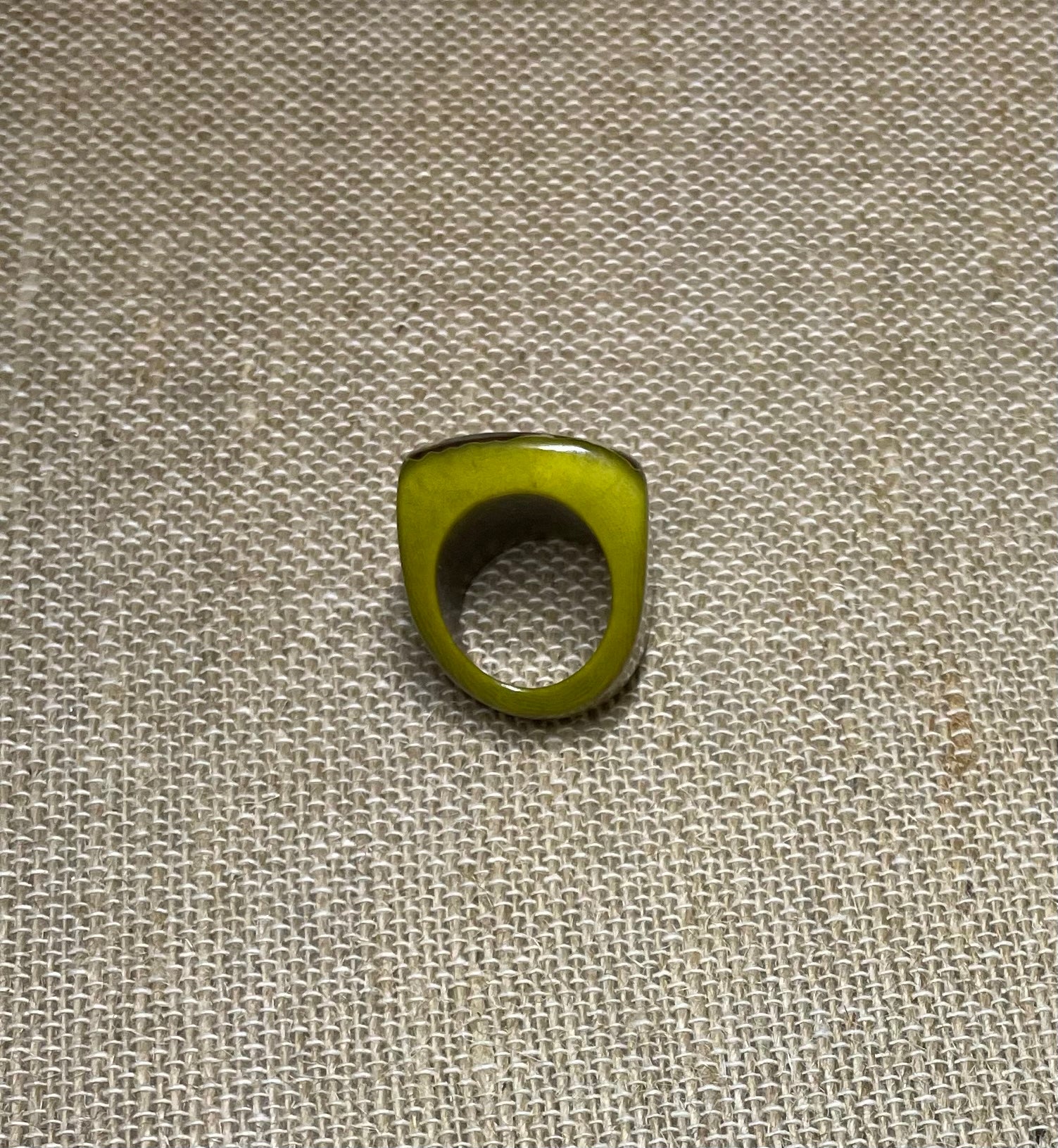 Olive Green Tagua Nut Statement Ring