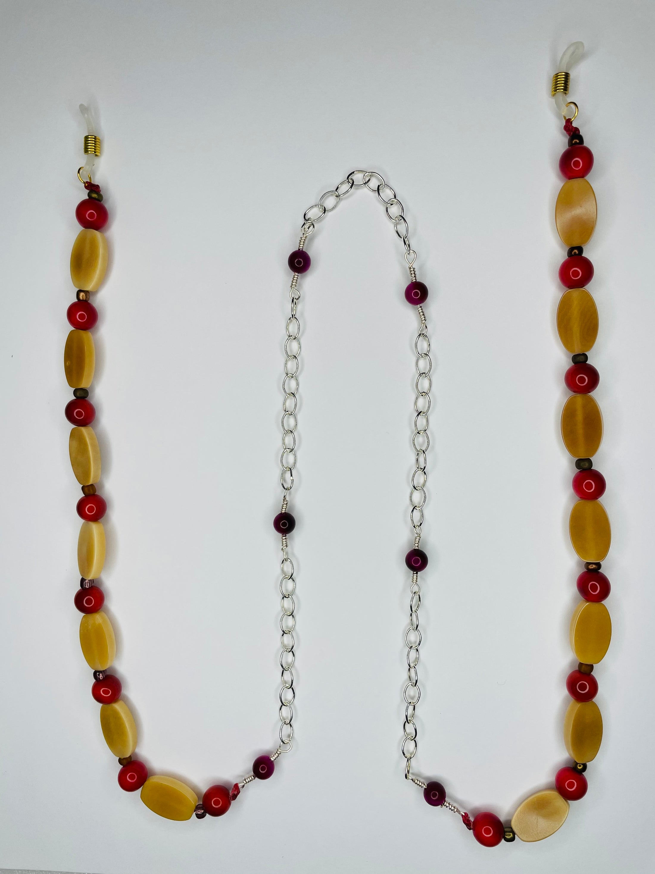 Tagua Nut and Beads Glasses Holder