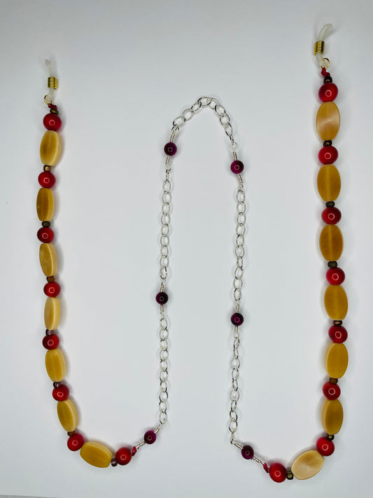 Tagua Nut and Beads Glasses Holder