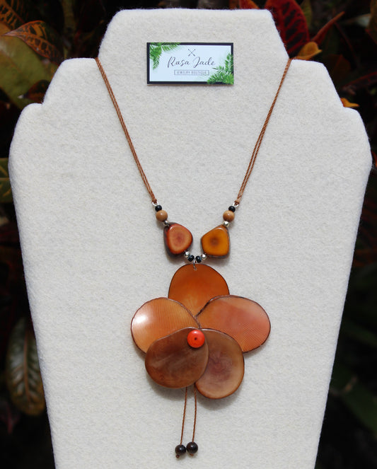 Orange Brown Tagua Nut Rose