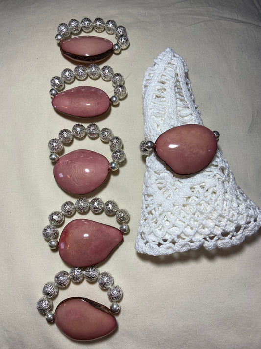 Pink Tagua Nut Napkin Holders