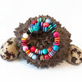 Load image into Gallery viewer, blue red fuchsia turquoise Tagua Nut Wrap bracelet | Handmade Sustainable Jewelry