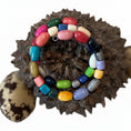 Load image into Gallery viewer, white red orange blue Tagua Nut Wrap Bracelet | Handmade Sustainable Jewelry