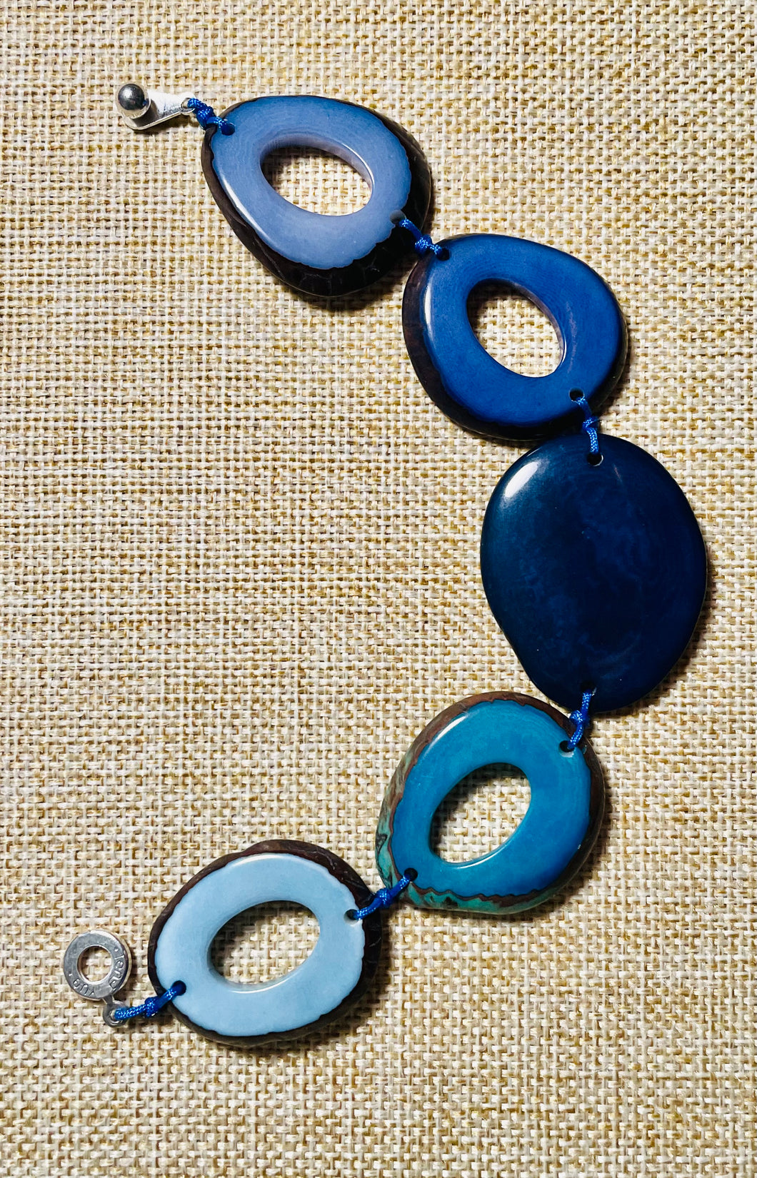 Blue and Turquoise Tagua Bracelet
