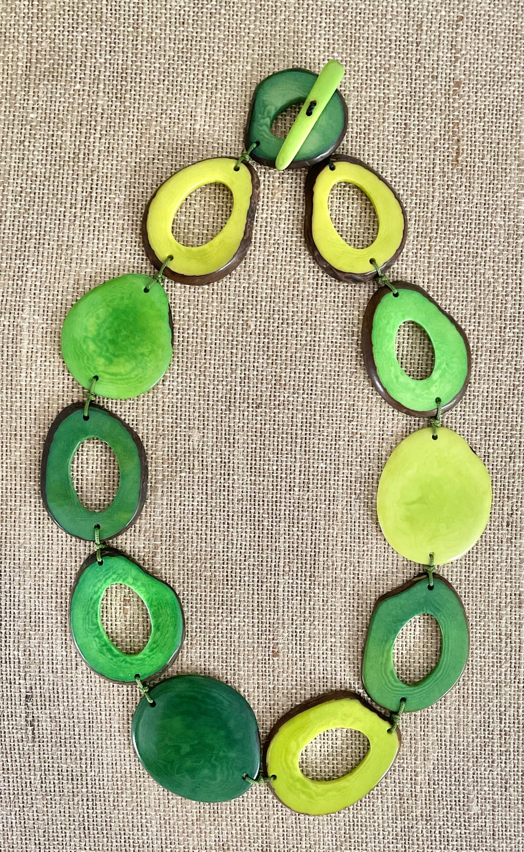 Shades of Green Tagua Necklace
