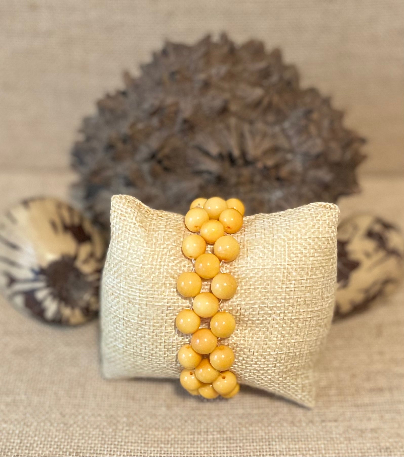 Ivory Tagua Nut Stretchable Bracelet