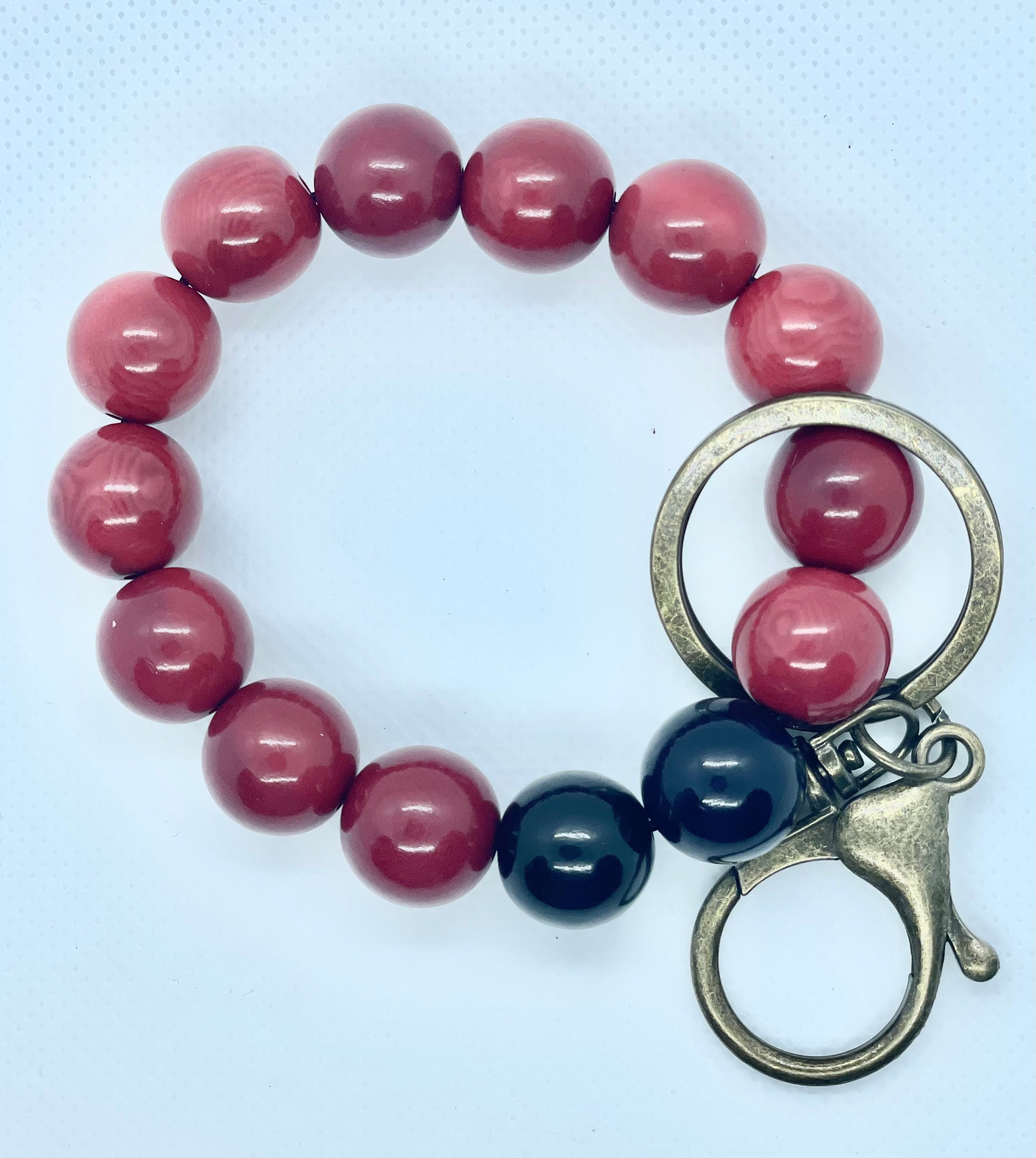 Red and Black Tagua Nut Wristlet