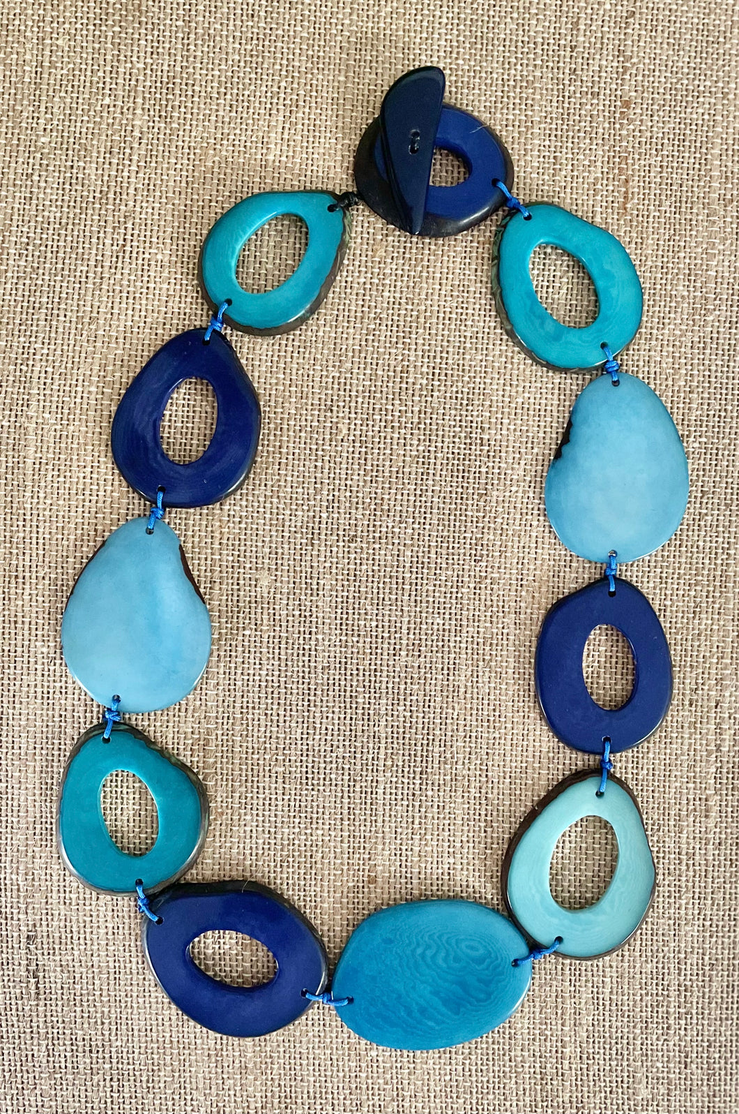 Shades of Blue Tagua Necklace