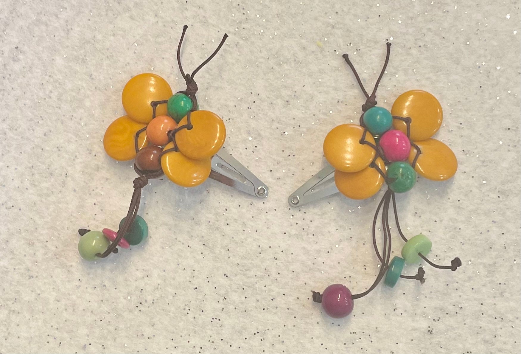 Yellow Butterfly Hair Clips