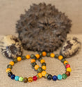 Load image into Gallery viewer, Handmade Tagua Nut & 7 Chakra Healing Bracelet Set (Pair)
