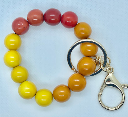 Yellow and Orange Tagua Nut Wristlet