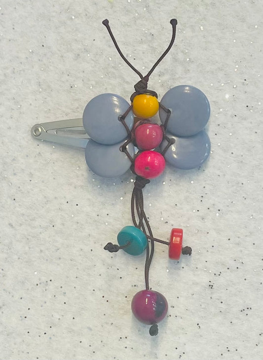 Baby Blue Butterfly  Tagua Hair Clip
