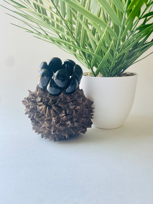 Black Tagua Nut Stretchable Bracelet