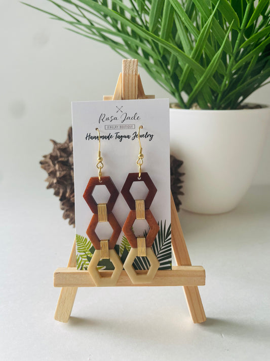Brown tagua nut earrings