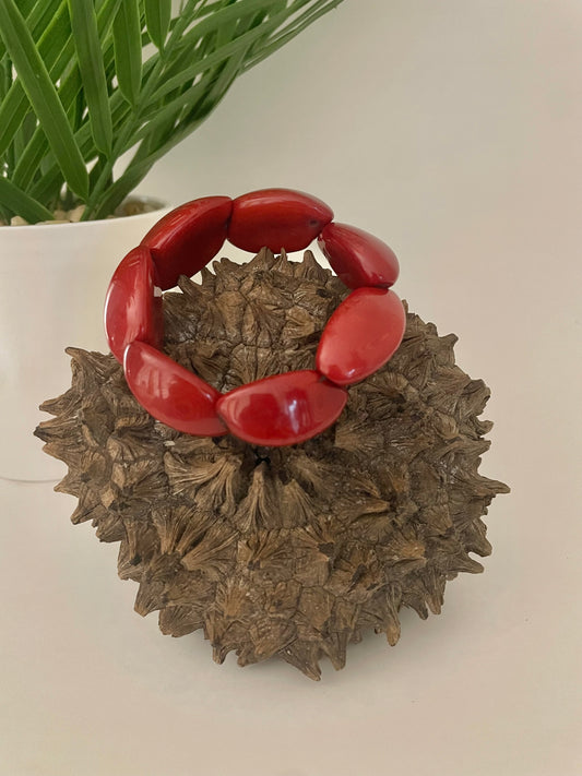 Dark red tagua bracelet autumn bracelet