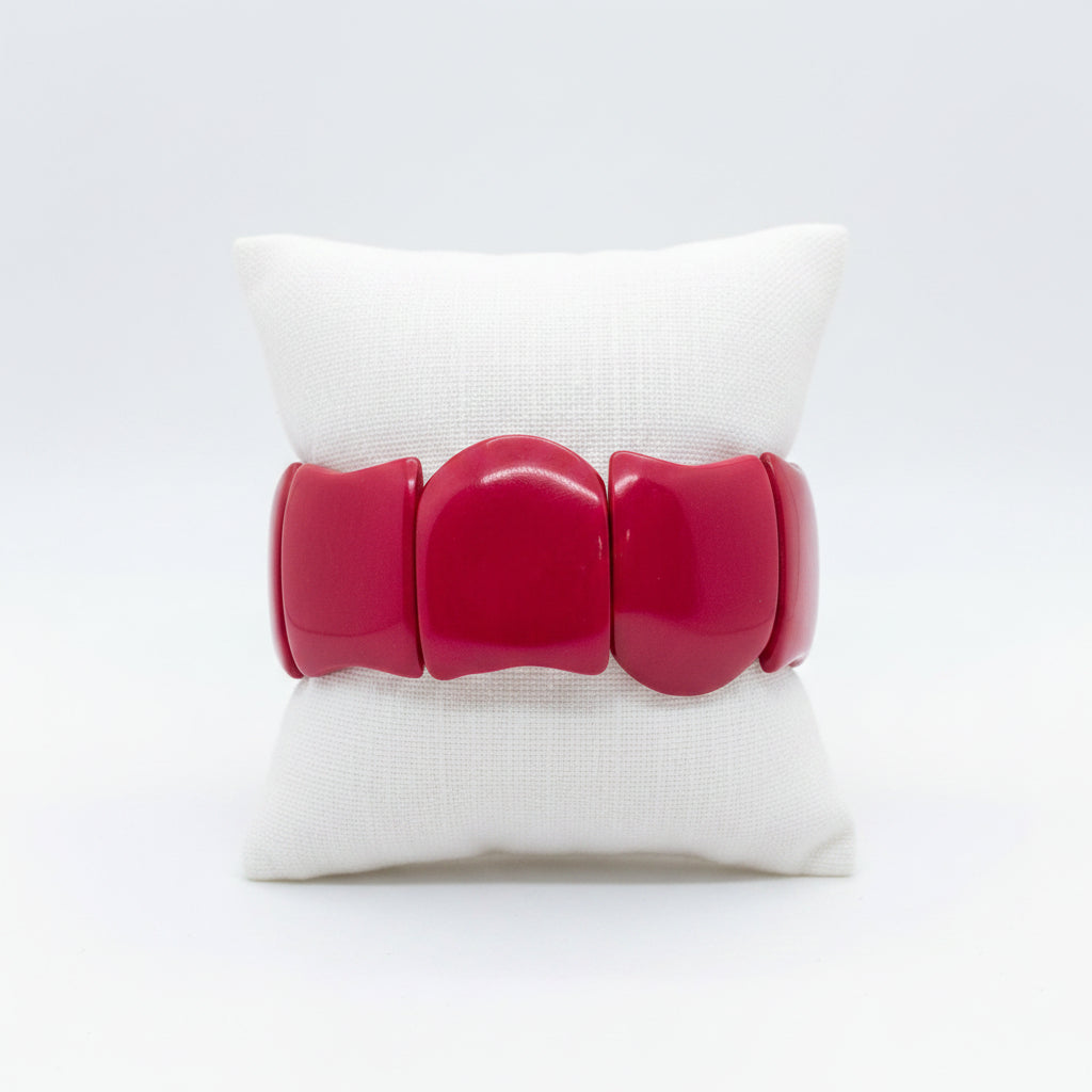 Fuchsia  Wave Tagua Bracelet winter