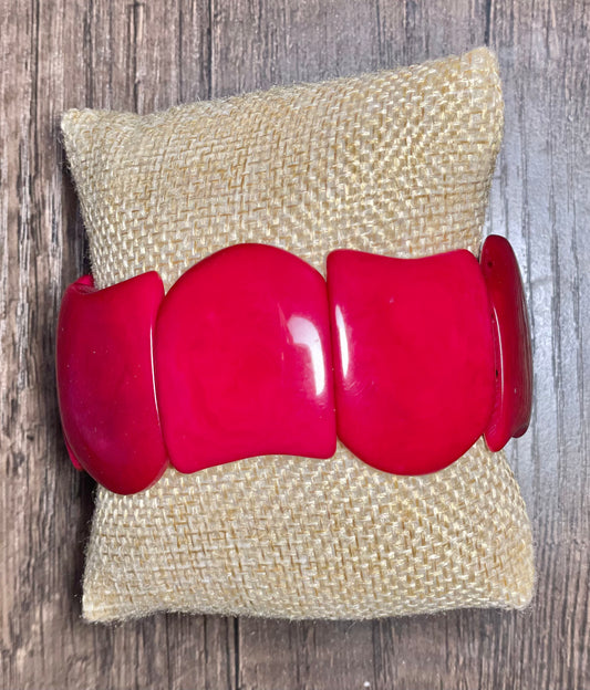Fuchsia  Wave Tagua Bracelet winter