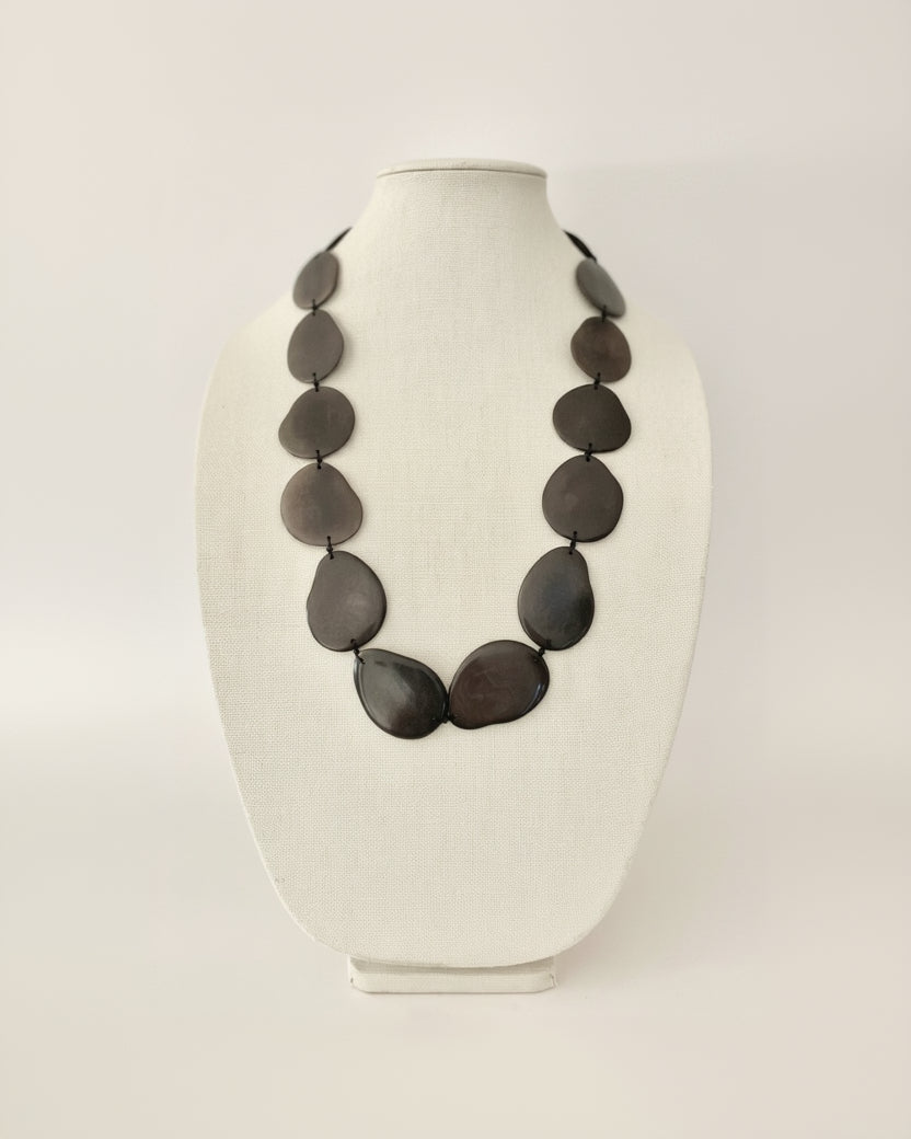 Gray Statement Tagua Necklace Winter