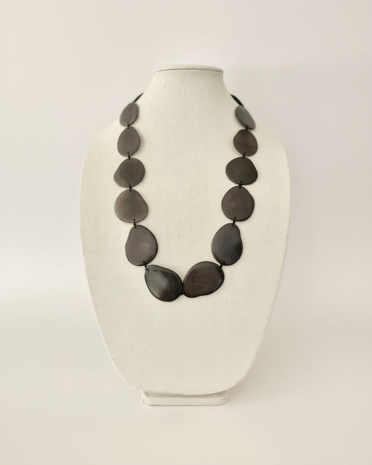 Gray Statement Tagua Necklace Winter