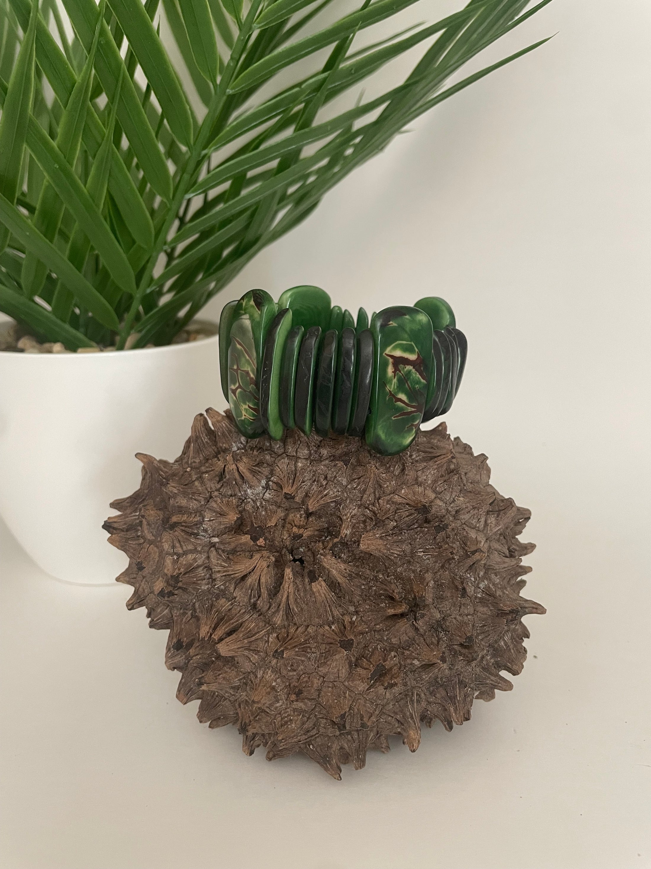 Green Tagua Autumn  Spring Bracelet
