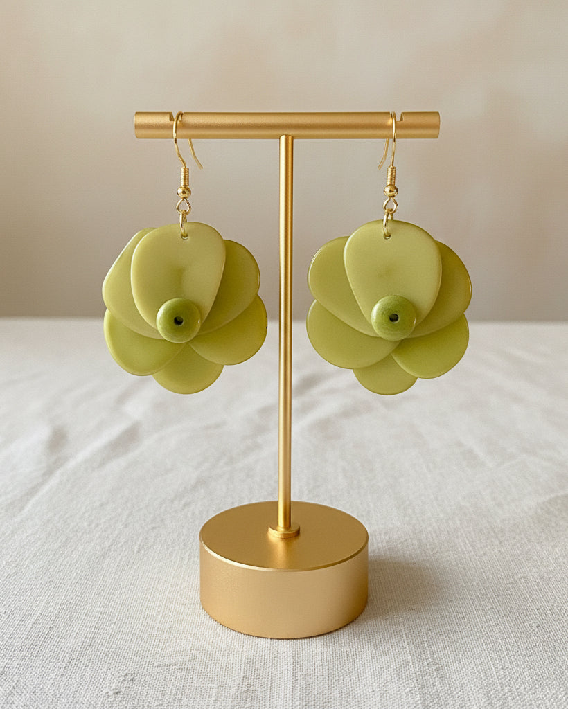 Green Tagua Earrings Autumn
