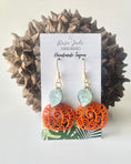 Load image into Gallery viewer, Hand-Carved Orange Pumpkin Tagua Nut Earrings | Sustainable Fall Jewelry

