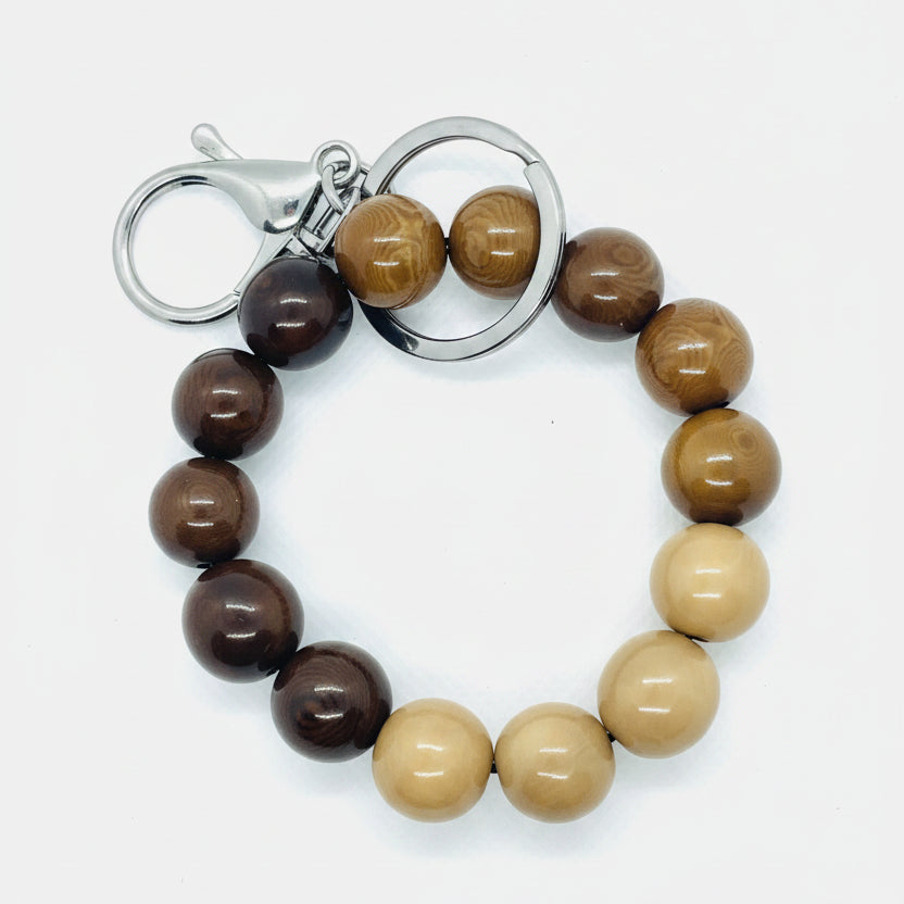 Handmade Brown Tagua Nut Wristlet Keychain | Sustainable Boho Accessory